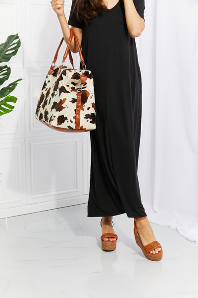 Animal Print Plush Weekender Bag