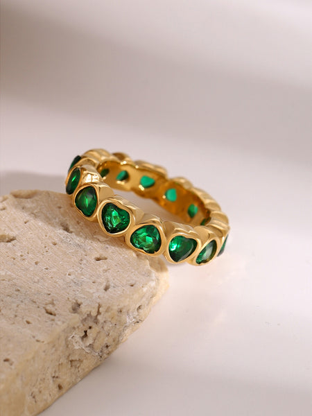 18K Gold-Plated Inlaid Zircon Ring