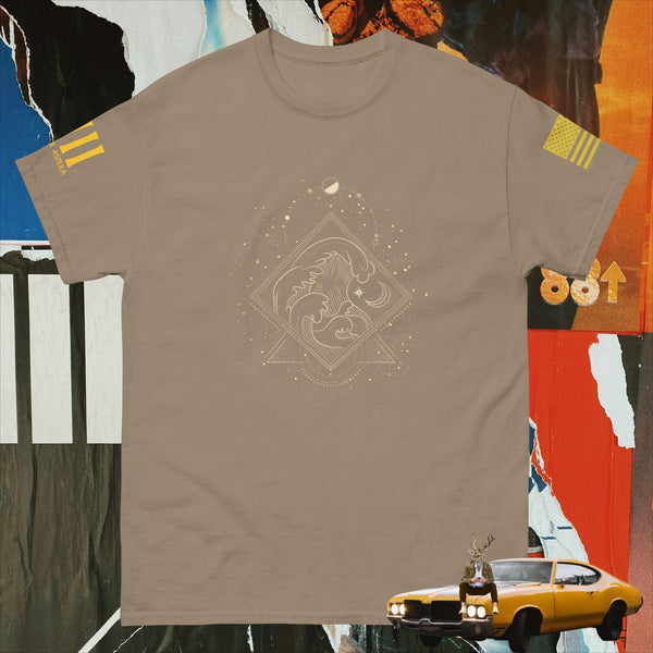 Solar Lunar Wave Line Art Design v1.7 Men's classic tee