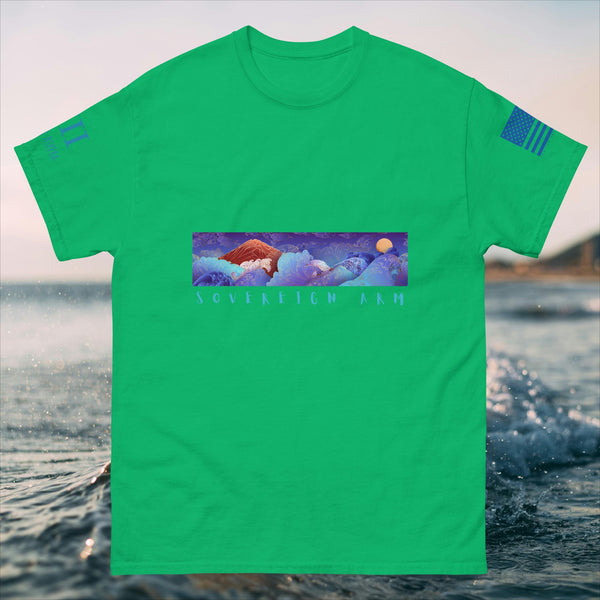 Solar Waves and Mountain Blue Men's classic tee