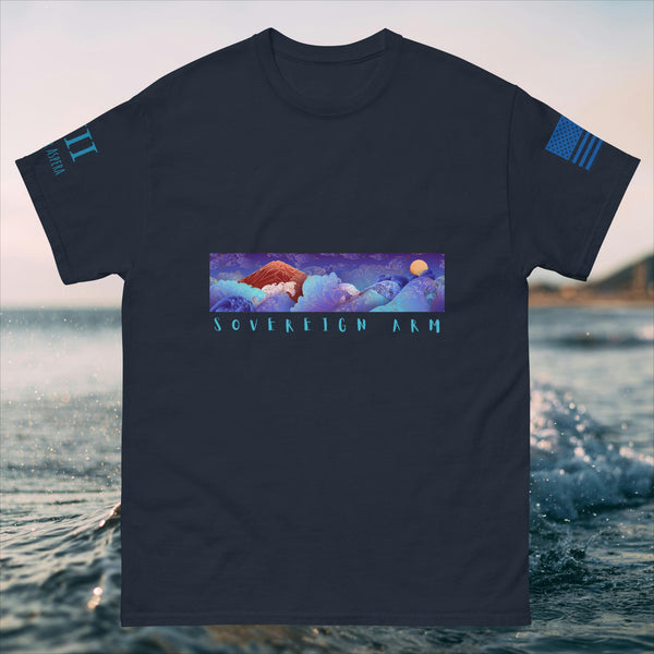 Solar Waves and Mountain Blue Men's classic tee