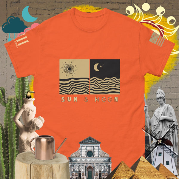 sovereignarm.com Orange / S Sun & Moon Solar Waves Men's classic tee