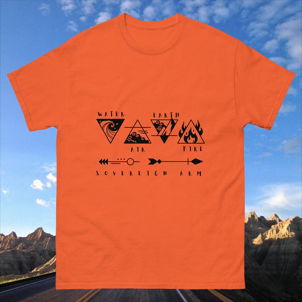 sovereignarm.com Orange / S Elemental Water Air Earth Fire Men's classic tee