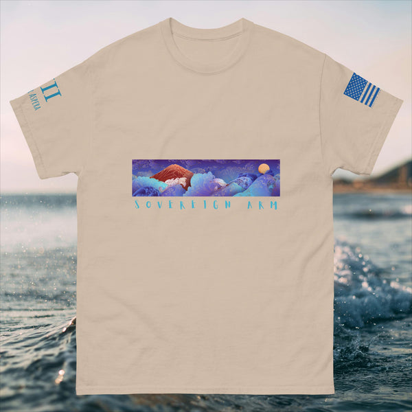 Solar Waves and Mountain Blue Men's classic tee