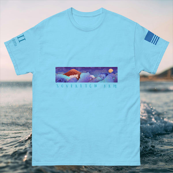 Solar Waves and Mountain Blue Men's classic tee