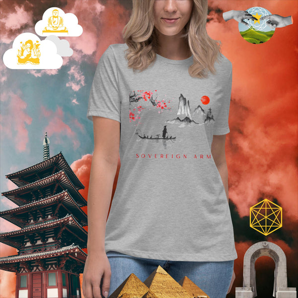 sovereignarm.com Athletic Heather / S Solar Cherry Blossoms v1.4 Women's Relaxed T-Shirt