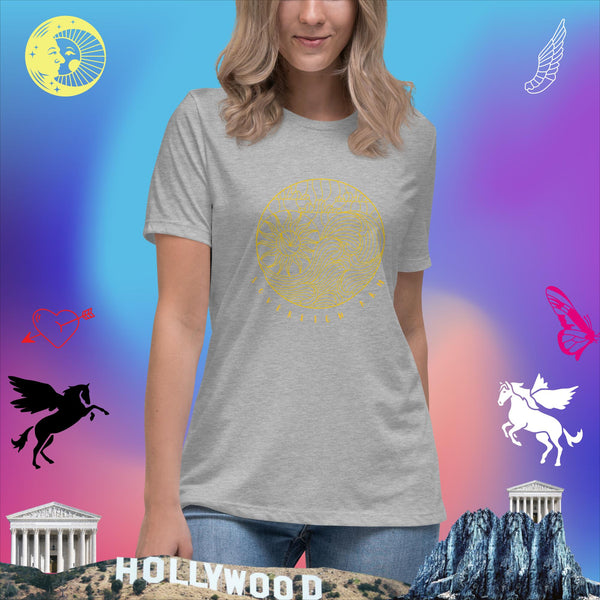 sovereignarm.com Athletic Heather / S Solar Wave Yin Yang Women's Relaxed T-Shirt