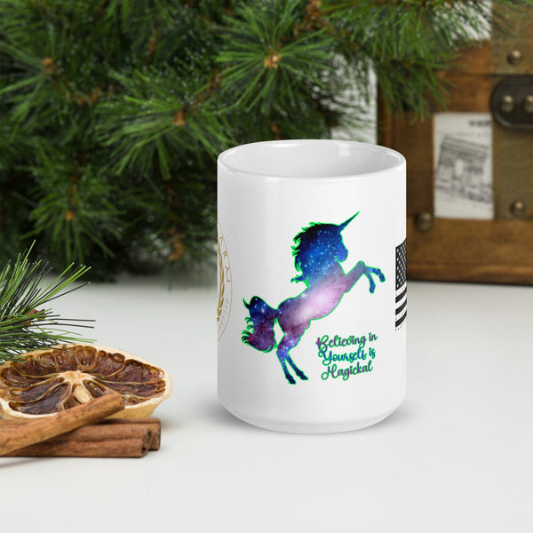 sovereignarm.com Believing in Yourself is Magical  White glossy mug