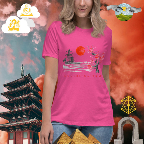 sovereignarm.com Berry / S Solar Cherry Blossoms v1.0 Women's Relaxed T-Shirt