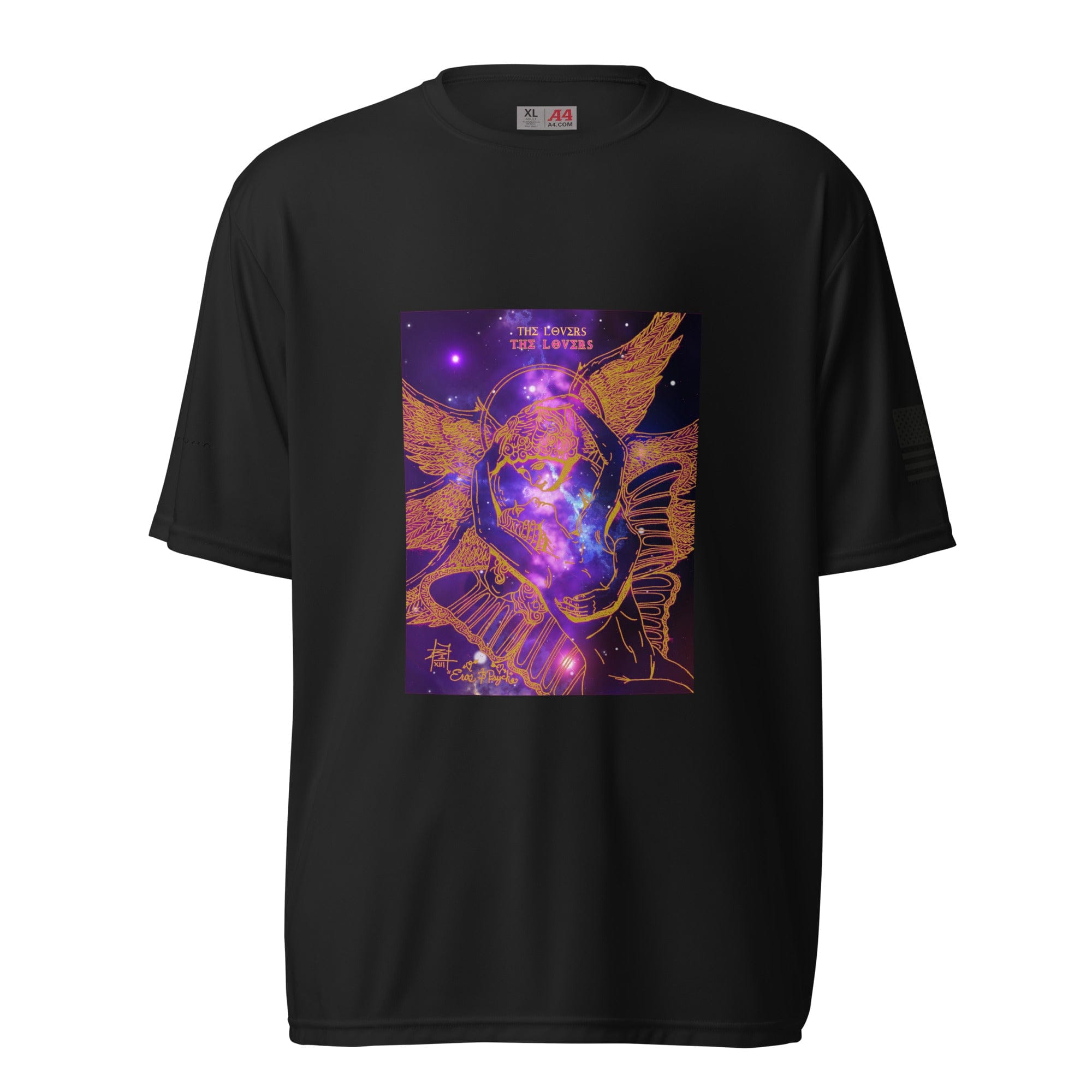 sovereignarm.com Black / S ERos and Psyche Cosmic Embrace Unisex performance crew neck t-shirt