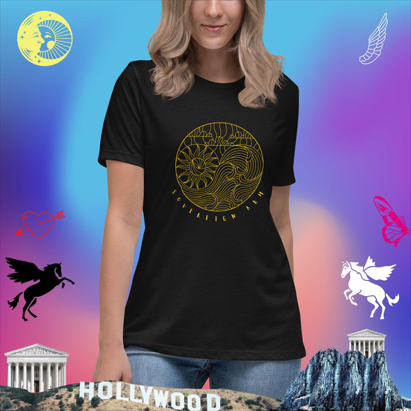 sovereignarm.com Black / S Solar Wave Yin Yang Women's Relaxed T-Shirt