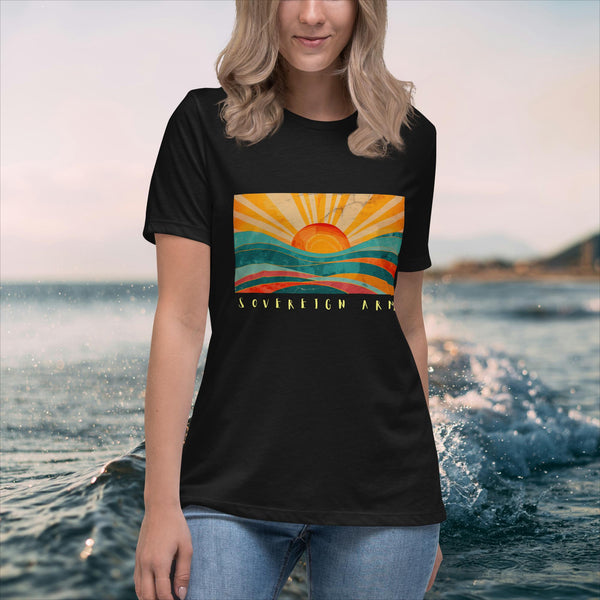 sovereignarm.com Black / S Solar Waves Women's Relaxed T-Shirt