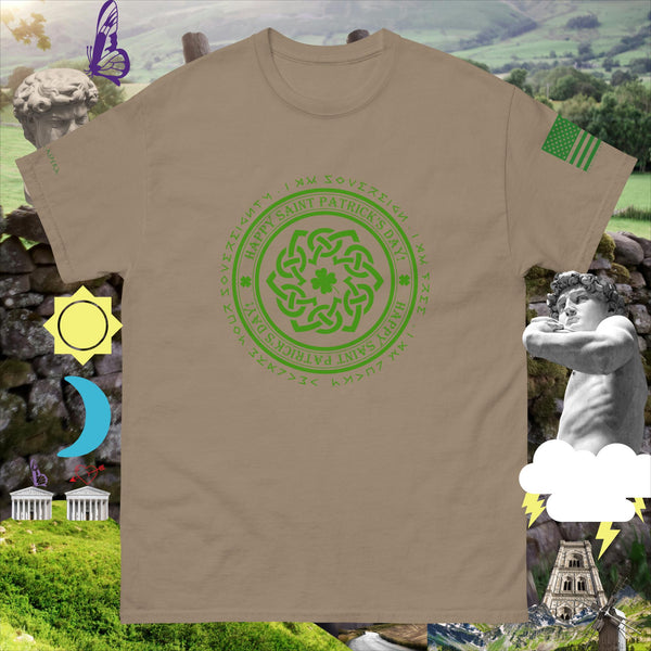 sovereignarm.com Brown Savana / S Irish Luck Celtic Weave I am Lucky Men's classic tee