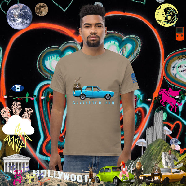 sovereignarm.com Brown Savana / S Pop Art Blue Car Men's classic tee