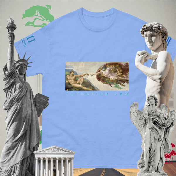 sovereignarm.com Carolina Blue / S The Creation of Adam Solar Light  Men's classic tee