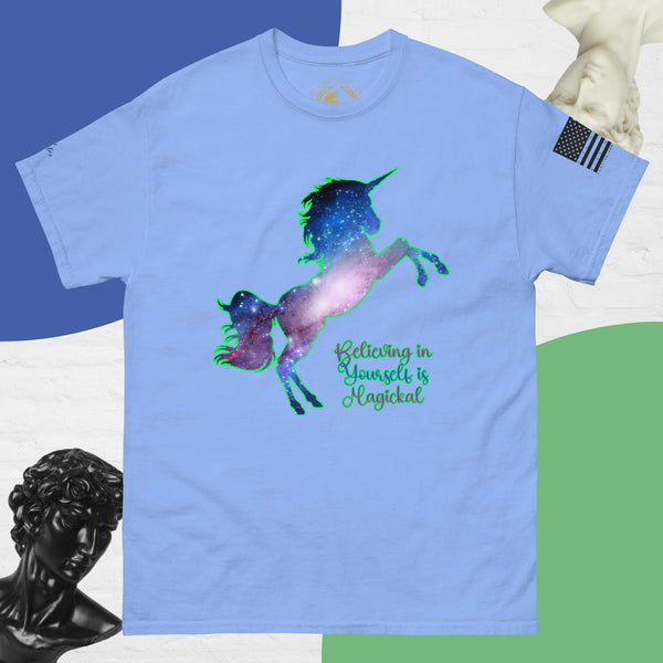 sovereignarm.com Carolina Blue / S Unicorn Believing in yourself is Magical Men's classic tee