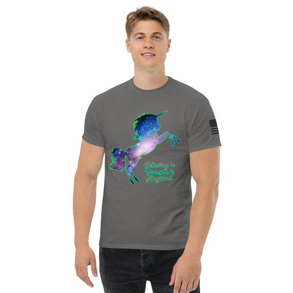 sovereignarm.com Charcoal / S Unicorn Believing in Yourself is Magical Men's classic tee