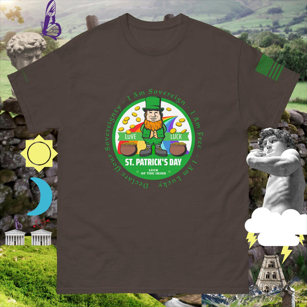 sovereignarm.com Dark Chocolate / S Irish Luck Love Luck Rainbow Pot of gold  Men's classic tee