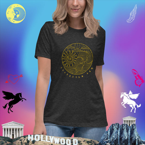 sovereignarm.com Dark Grey Heather / S Solar Wave Yin Yang Women's Relaxed T-Shirt