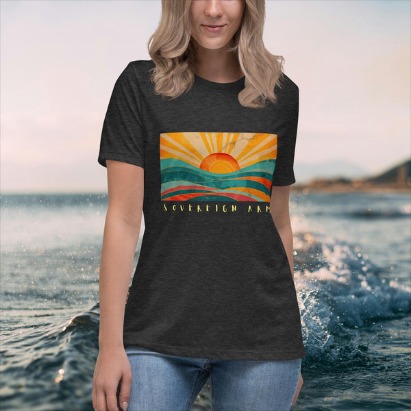 sovereignarm.com Dark Grey Heather / S Solar Waves Women's Relaxed T-Shirt