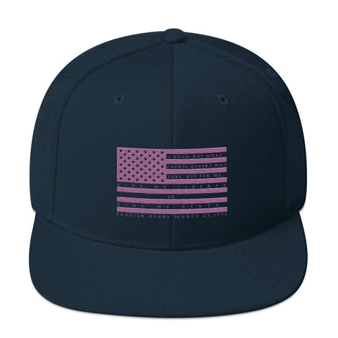 sovereignarm.com Dark Navy Give me Liberty or give me death Hott pink Snapback Hat