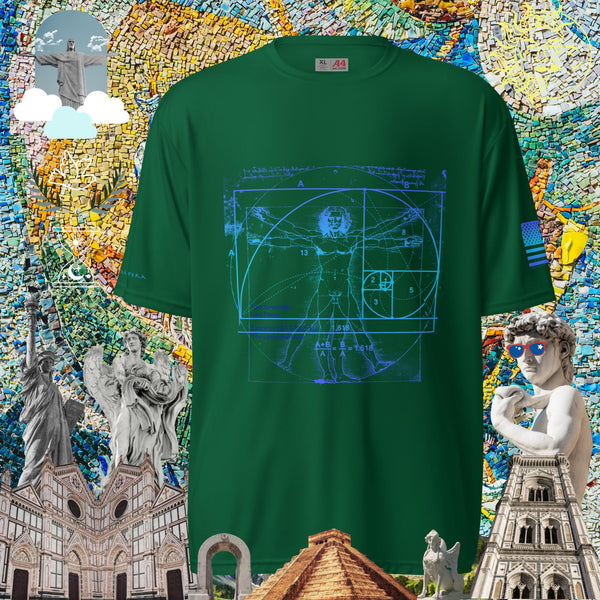 sovereignarm.com Forest Green / S Hero Leonardo Davinci Universal Man, Unisex performance crew neck t-shirt