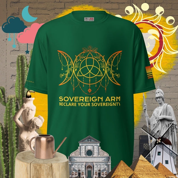 sovereignarm.com Forest Green / S Moon Triple Goddess, Declare your Sovereignty, Unisex performance crew neck t-shirt