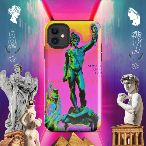 sovereignarm.com Glossy / iPhone 11 Hero Perseus, Hott Pink and yellow Tough Case for iPhone®