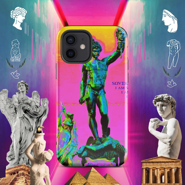 sovereignarm.com Glossy / iPhone 12 Hero Perseus, Hott Pink and yellow Tough Case for iPhone®