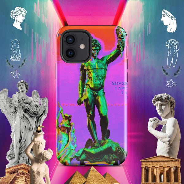 sovereignarm.com Glossy / iPhone 12 Hero Perseus, Red and Purple Tough Case for iPhone®