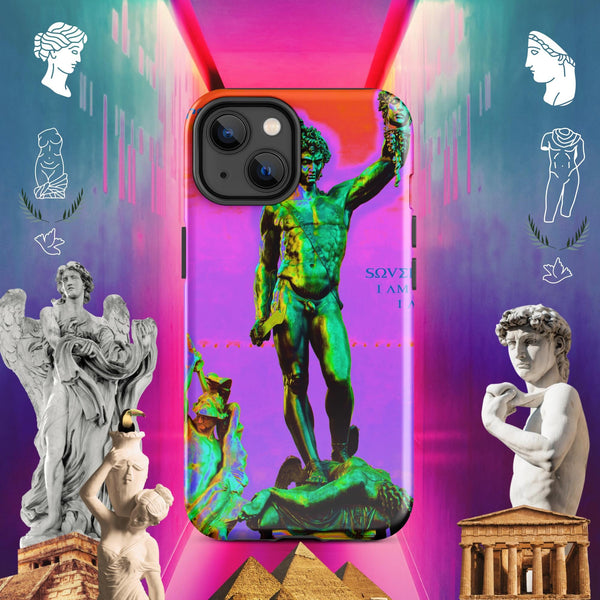 sovereignarm.com Glossy / iPhone 14 Hero Perseus, Red and Purple Tough Case for iPhone®