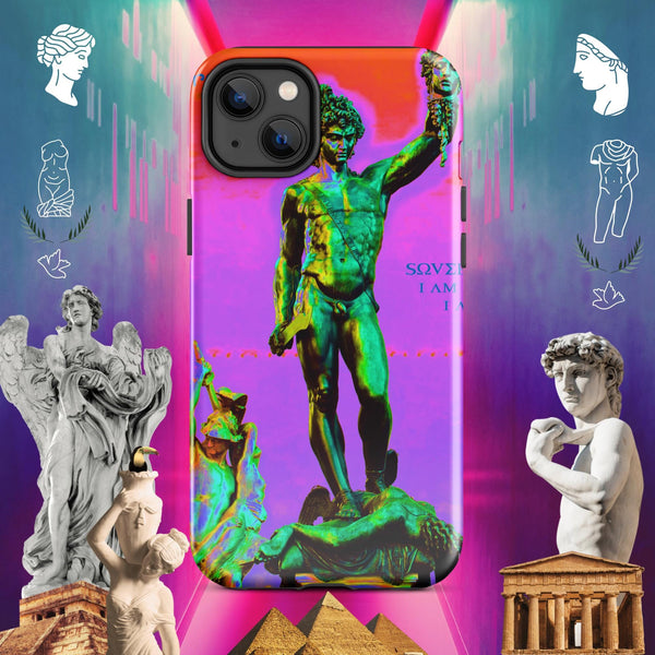 sovereignarm.com Glossy / iPhone 14 Plus Hero Perseus, Red and Purple Tough Case for iPhone®