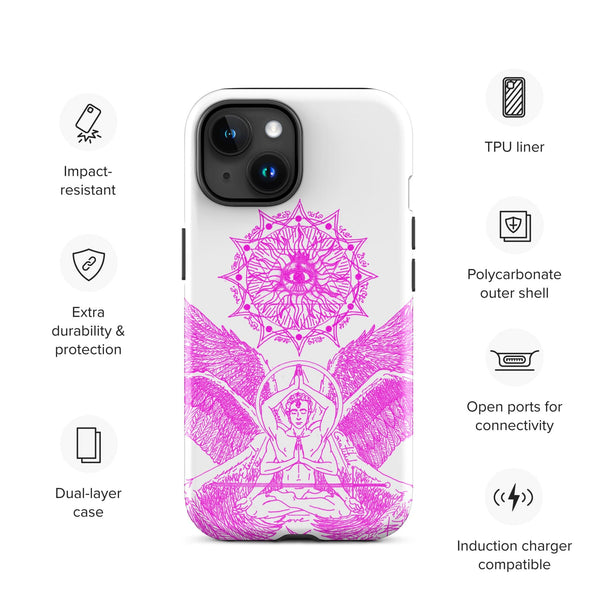 sovereignarm.com Glossy / iPhone 15 Angel Meditation Tough Case for iPhone®