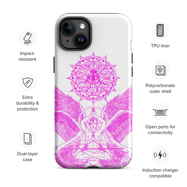 sovereignarm.com Glossy / iPhone 15 Plus Angel Meditation Tough Case for iPhone®