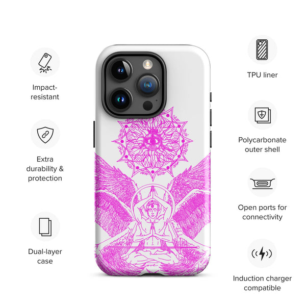 sovereignarm.com Glossy / iPhone 15 Pro Angel Meditation Tough Case for iPhone®