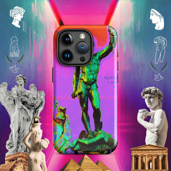 sovereignarm.com Glossy / iPhone 15 Pro Hero Perseus, Red and Purple Tough Case for iPhone®