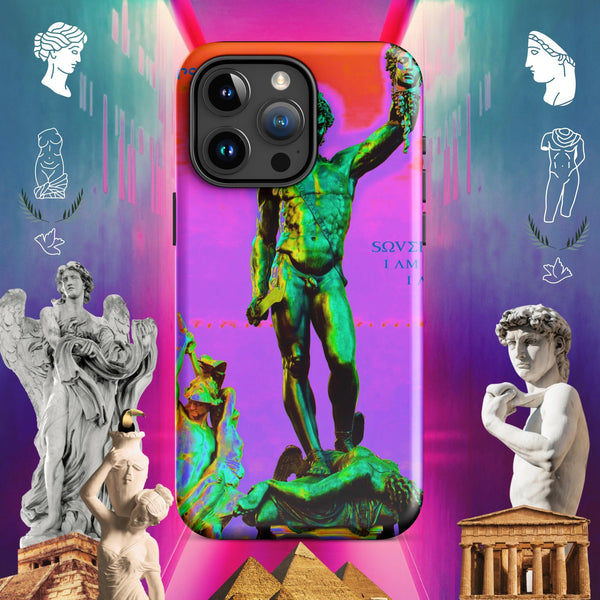 sovereignarm.com Glossy / iPhone 15 Pro Max Hero Perseus, Red and Purple Tough Case for iPhone®