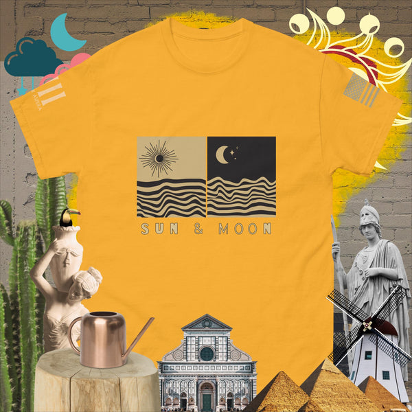 sovereignarm.com Gold / S Sun & Moon Solar Waves Men's classic tee