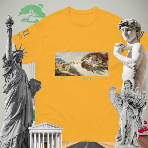 sovereignarm.com Gold / S The Creation of Adam Solar Light  Men's classic tee