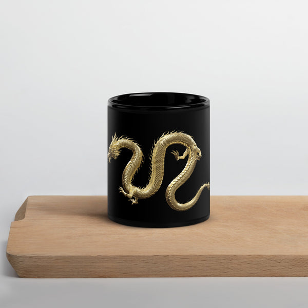 sovereignarm.com Golden Dragon Black Glossy Mug