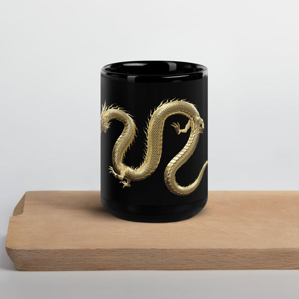 sovereignarm.com Golden Dragon Black Glossy Mug