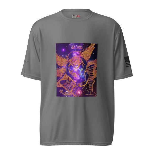 sovereignarm.com Graphite / S ERos and Psyche Cosmic Embrace Unisex performance crew neck t-shirt