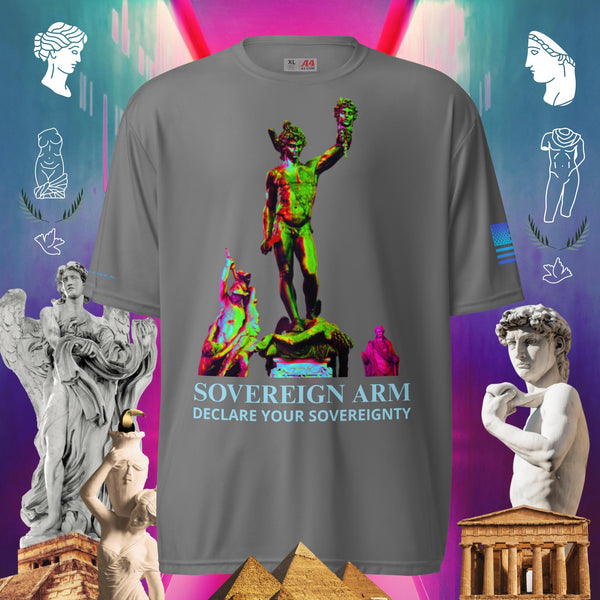 sovereignarm.com Graphite / S Hero Perseus, Declare your sovereignty Unisex performance crew neck t-shirt