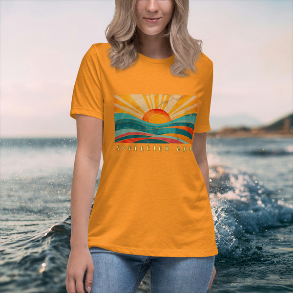 sovereignarm.com Heather Marmalade / S Solar Waves Women's Relaxed T-Shirt