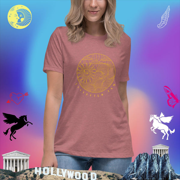 sovereignarm.com Heather Mauve / S Solar Wave Yin Yang Women's Relaxed T-Shirt