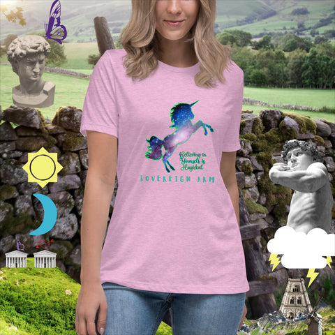 sovereignarm.com Heather Prism Lilac / S Believing in yourself is magickal Women's Relaxed T-Shirt