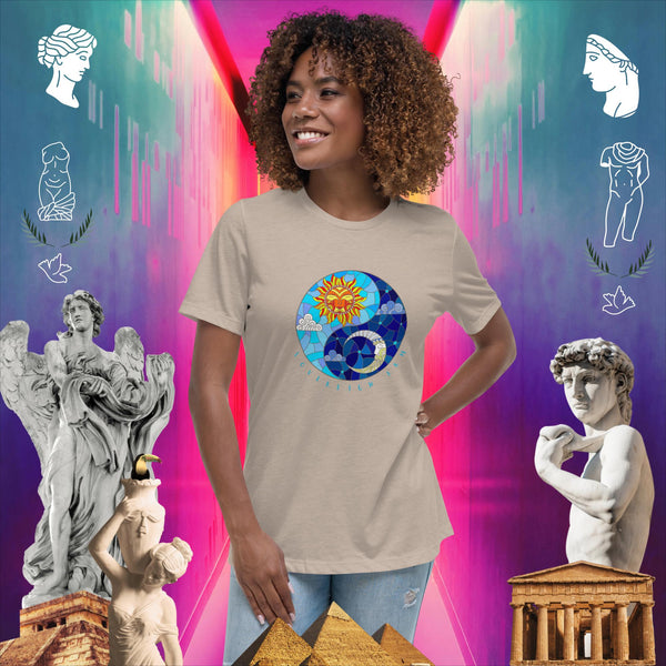 sovereignarm.com Heather Stone / S Sun & Moon Yin Yang Solar Women's Relaxed T-Shirt