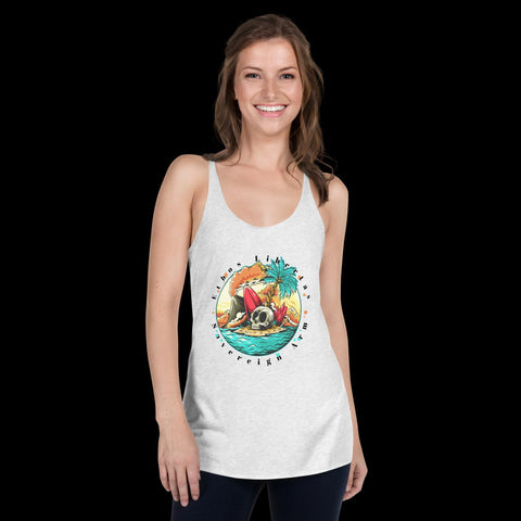 sovereignarm.com Heather White / XS Surf Art V1.0 Women's Racerback Tank