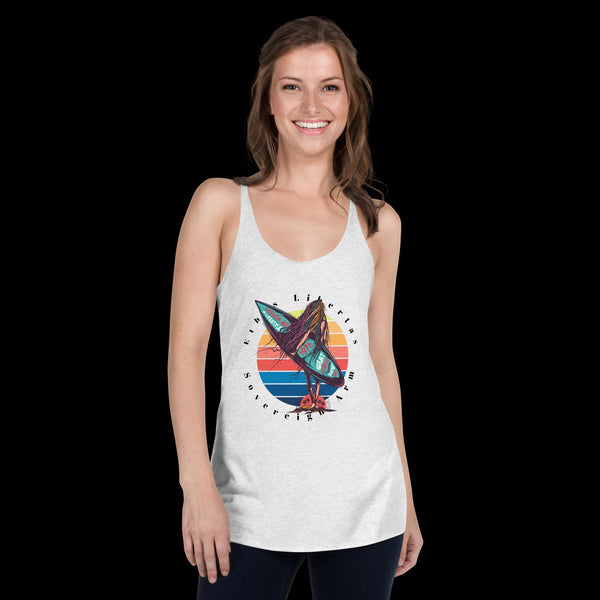 sovereignarm.com Heather White / XS Surf Art V1.2 Women's Racerback Tank