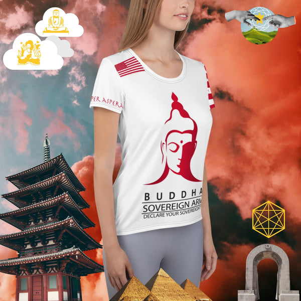 sovereignarm.com Hero, Buddha All-Over Print Women's Athletic T-shirt